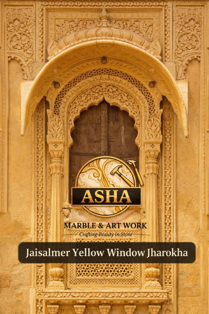 Jaisalmer Yellow Marble & Sandstone Carved Windows | Traditional Jharokha