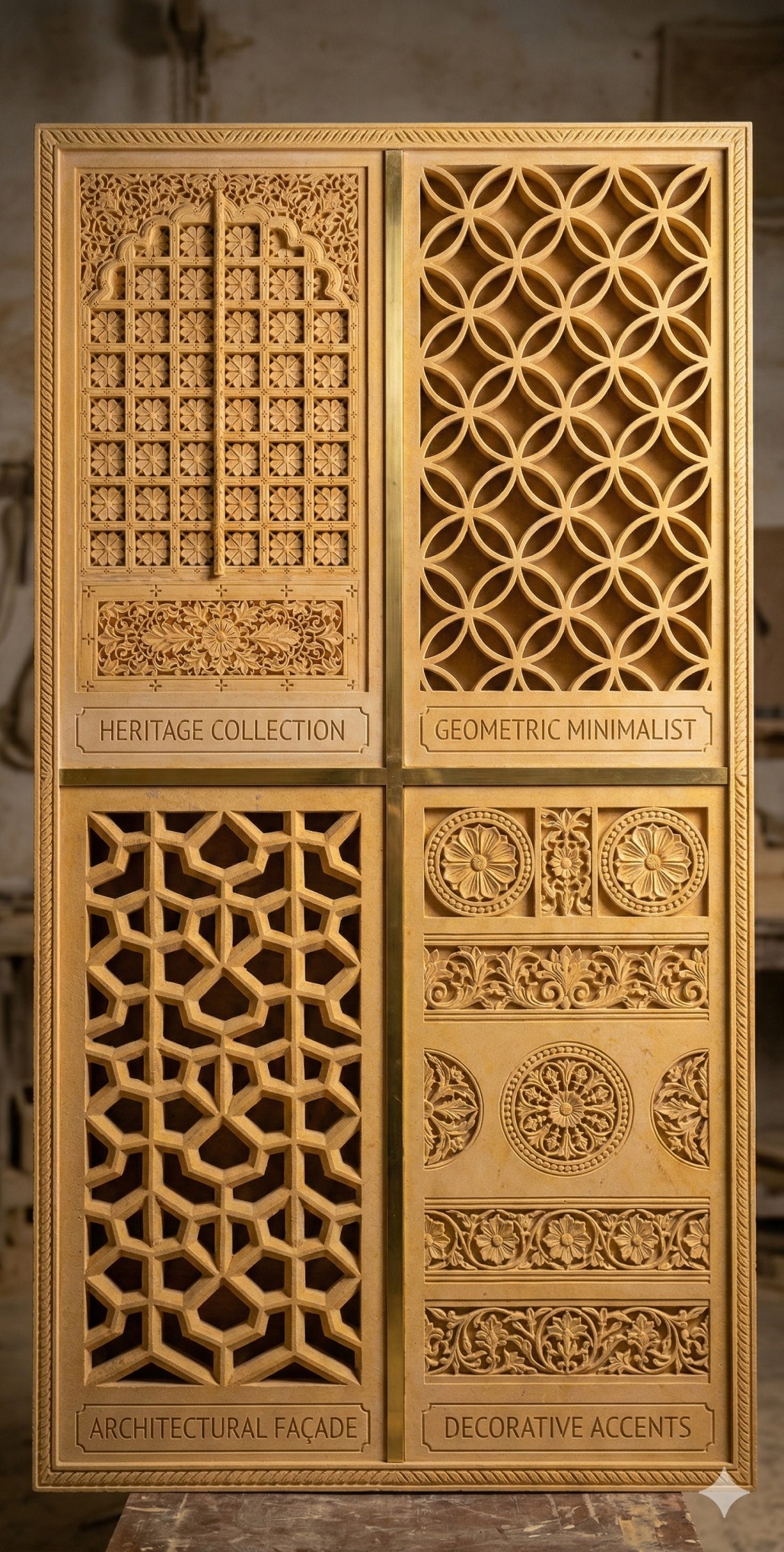 Jaisalmer Yellow Sandstone/Marble Jali and Roof Railing