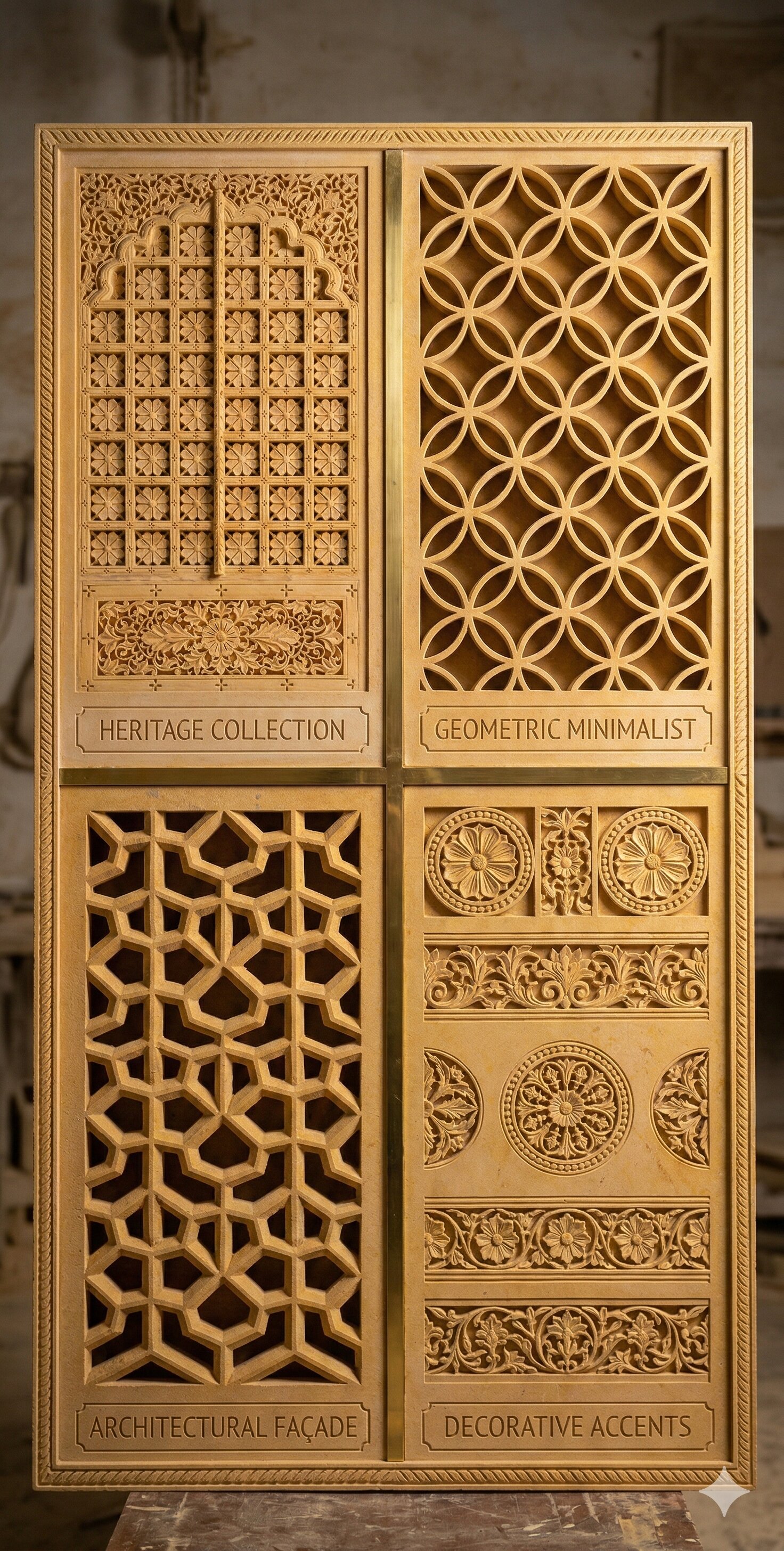 Jaisalmer Yellow Stone/Marble Jali and Roof Railing