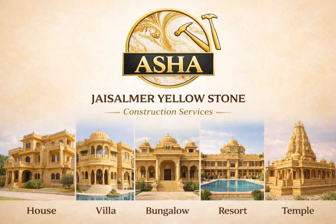 JAISALMER YELLOW SANDSTONE/MARBLE HOUSE,HOME,VILLA,BUNGALOW,RESORT,TEMPLE CONSTRUCTION SERVICE